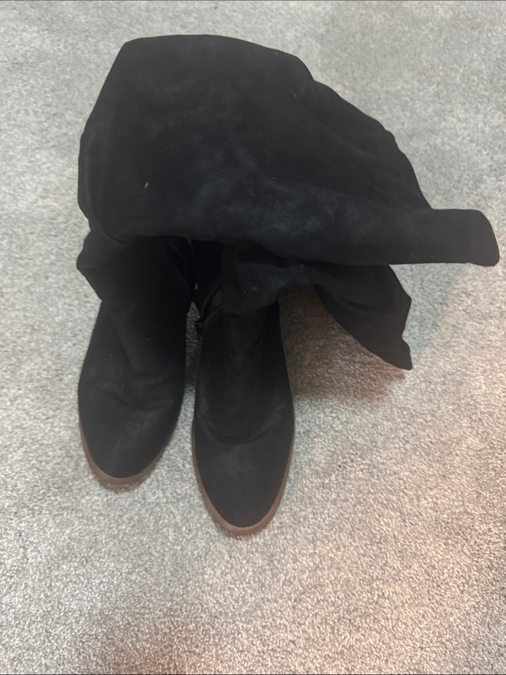 Classic Black Slouchy mid calf Heeled Boots